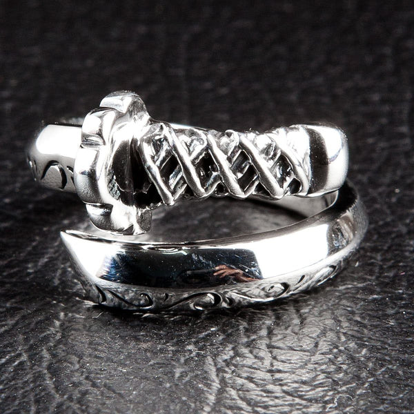 925 Sterling Silver Samurai Sword Ring