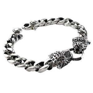 Sterling Silber Tiger Herrenarmband