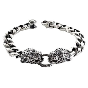 Sterling Silber Tiger Herrenarmband