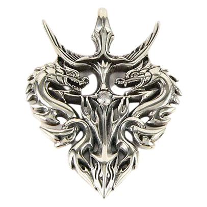 Silver Warrior Dragon Pendant