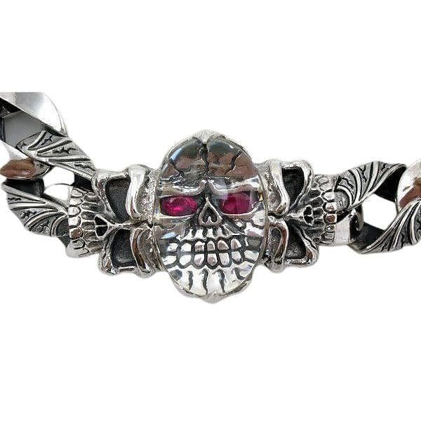 Heavy Sterling Silver Skull Bracelet
