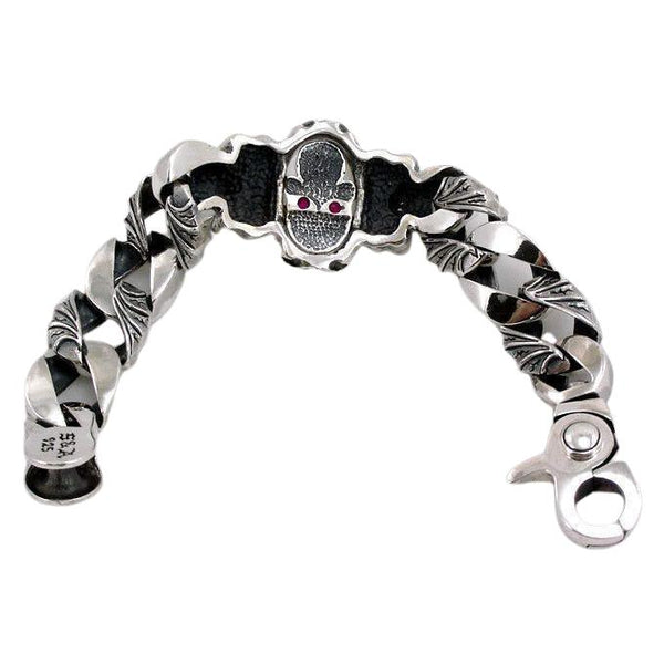 Heavy Sterling Silver Skull Bracelet