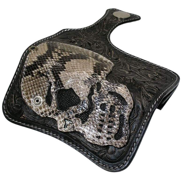 Skull Biker-plånböcker i äkta Cobra-läder