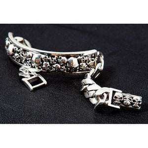 Sterling Silber Herren Totenkopf ID Armband