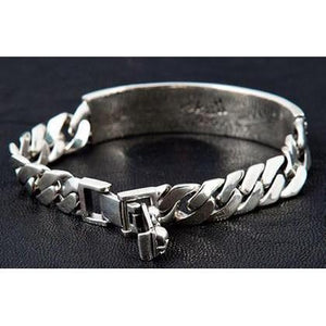 Sterling Silber Herren Totenkopf ID Armband