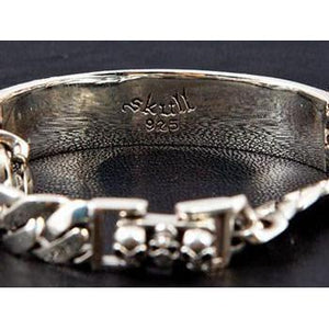 Sterling Silber Herren Totenkopf ID Armband