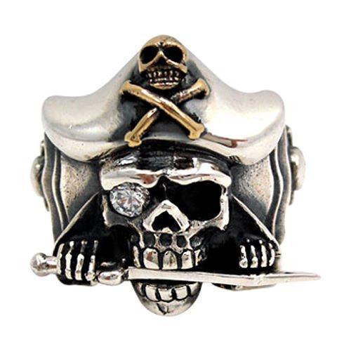 Bague tête de mort pirate Jack Sparrow - Main Image