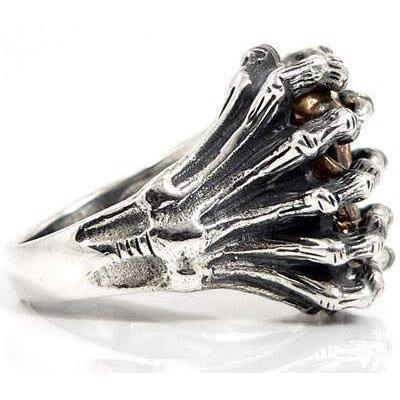 925 Sterling Silber Totenkopf Spinne Ring