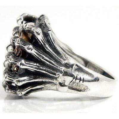 925 Sterling Silber Totenkopf Spinne Ring