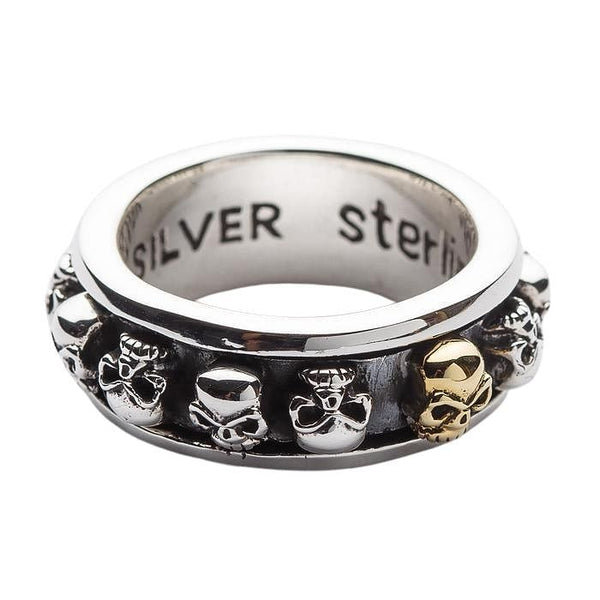 Sterling Silver Skull Spin Ring