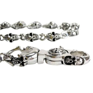 Sterling Silver Slash Skull Wallet Chain