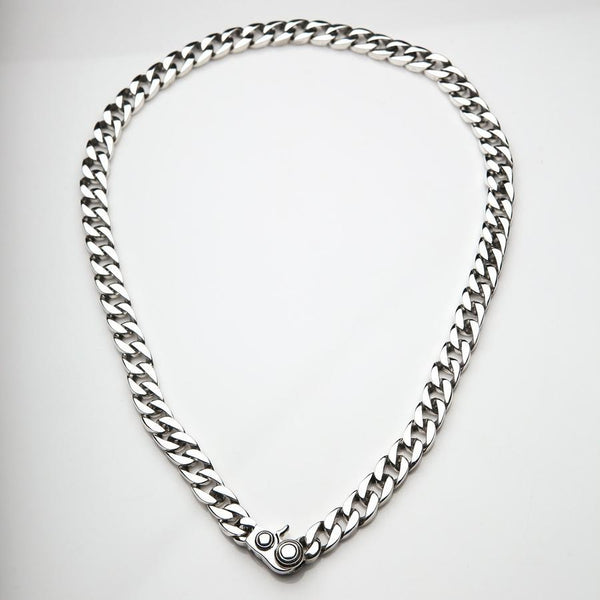 Small Sterling Silver Figaro Cuban Necklace