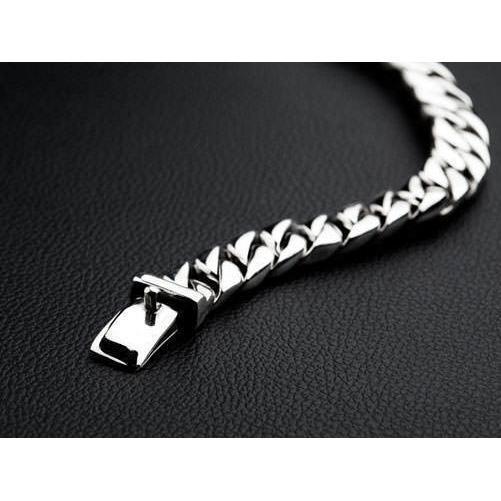 Small Cuban Link Chain Sterling Silver Men's Bracelet