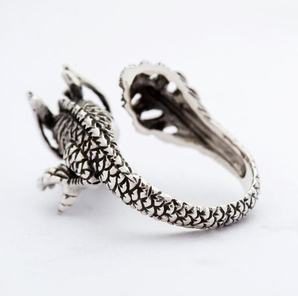Small Silver Dragon Ring