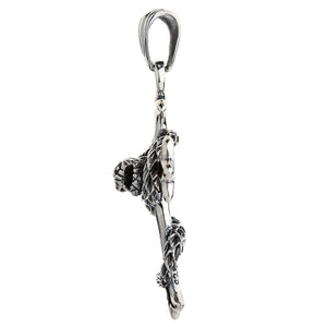 Gothic-Kreuz-Anhänger aus Sterlingsilber mit Schlangen