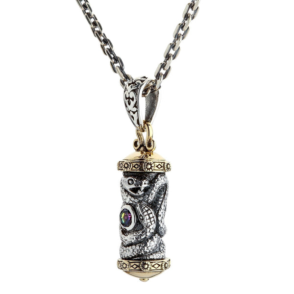 Gothic Roller Snake Pendant Necklace