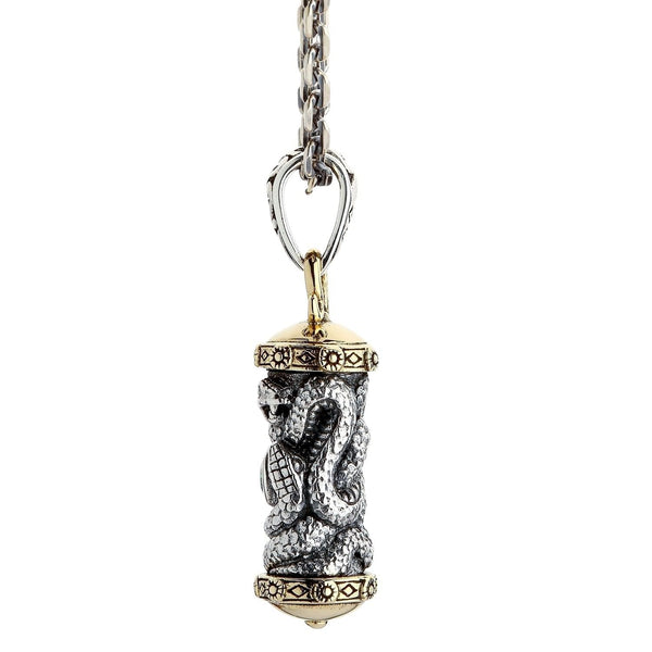Ожерелье с подвеской в виде змеи и ролика в готическом стиле