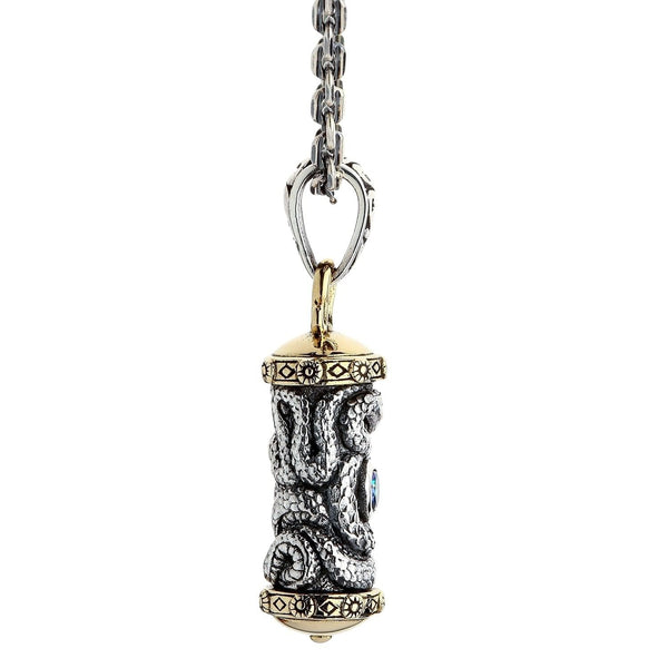 Ожерелье с подвеской в виде змеи и ролика в готическом стиле
