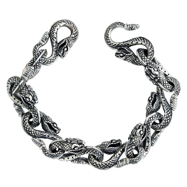 Sterling Silver Snake Head Bracelet
