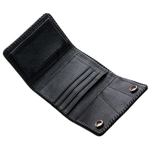 White Snake Leather Biker Wallet