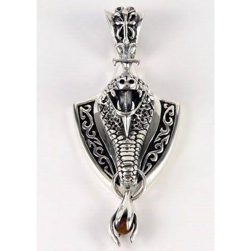 Ciondolo gotico serpente cobra in argento