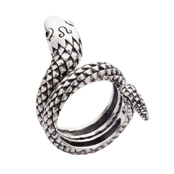 Серебряное кольцо со змеей
