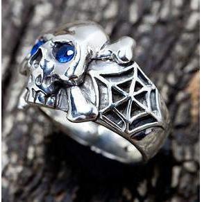 Spindel Silver Skull Ring