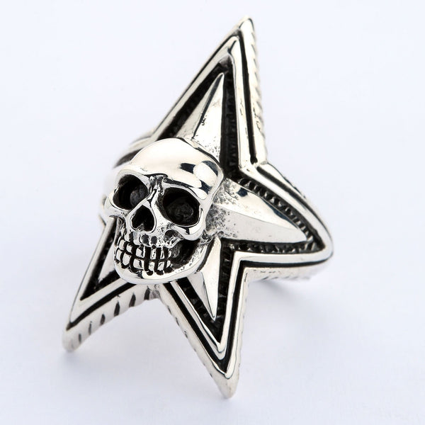 Sterling Silver Star Skull Ringar