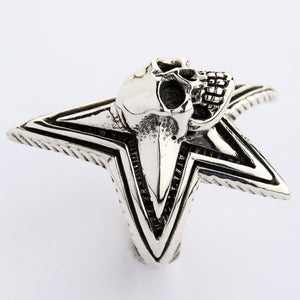 Sterling Silver Star Skull Rings