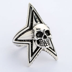 Sterling Silver Star Skull Rings