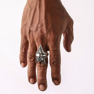 Sterling Silver Star Skull Rings
