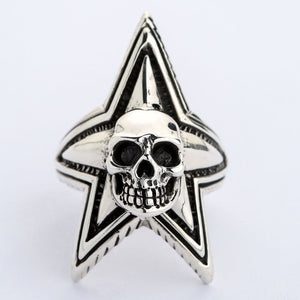Sterling Silver Star Skull Rings