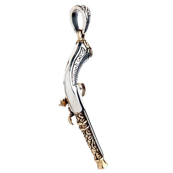 Ожерелье с мексиканским ружьем в стиле стимпанк из стерлингового серебра 925 пробы