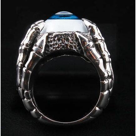 Sterling Silver Blue Eyeball Ring