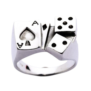 Würfel-Glücksring aus Sterlingsilber