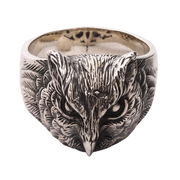 Sterling Silver Owl Band Ring