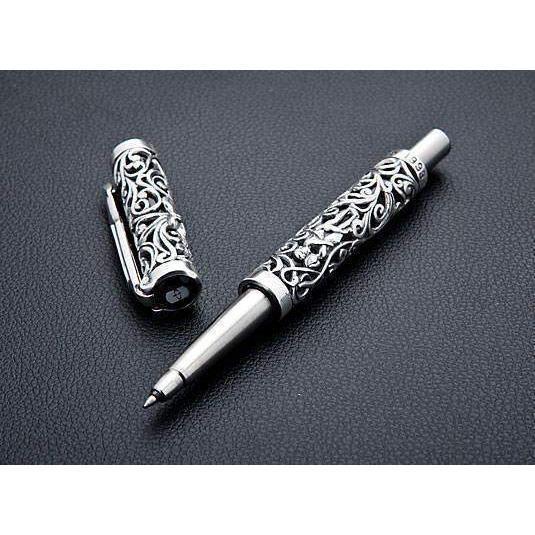 Penna in argento sterling intagliato erotico