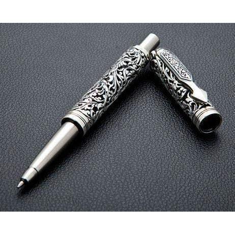 Erotisk snidad penna i sterling silver