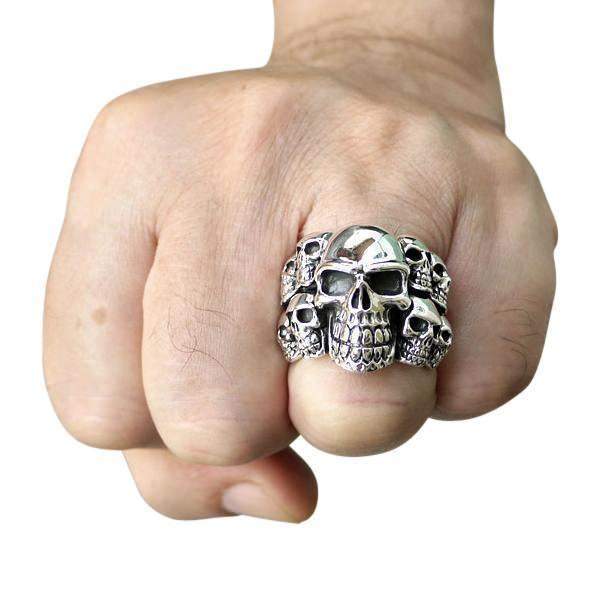 Sterling Silber Phantom Biker Totenkopf Ring