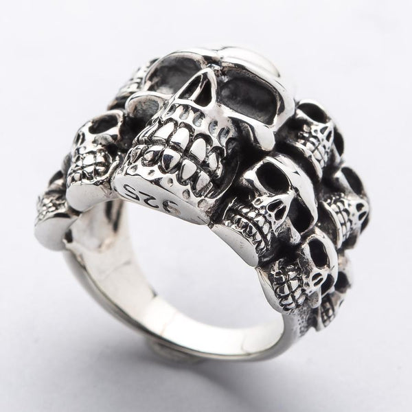 Sterling Silber Phantom Biker Totenkopf Ring