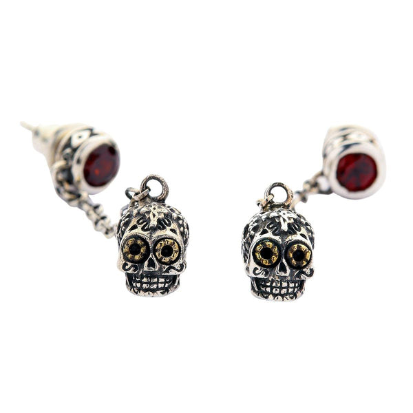 Sugar Skull Earrings In Sterling Silver | Day Of The Dead Jewelry - Foto 6
