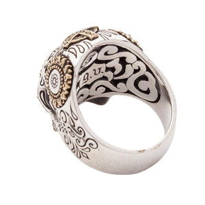 Bague tête de mort en sucre en argent sterling