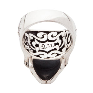 Bague tête de mort en sucre en argent sterling