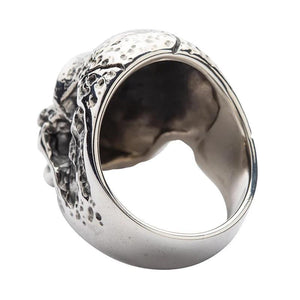 Bague tête de mort en argent sterling pour hommes robustes