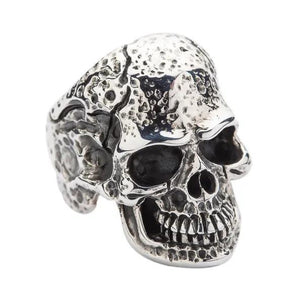 Bague tête de mort en argent sterling pour hommes robustes