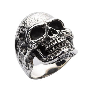 Bague tête de mort en argent sterling pour hommes robustes