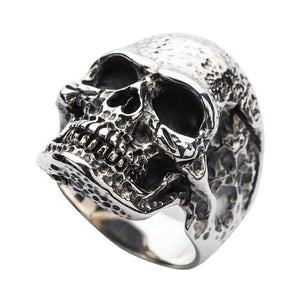 Bague tête de mort en argent sterling pour hommes robustes