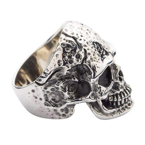 Bague tête de mort en argent sterling pour hommes robustes