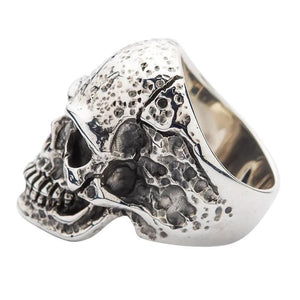 Bague tête de mort en argent sterling pour hommes robustes