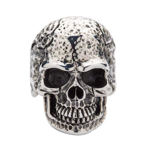 Bague tête de mort en argent sterling pour hommes robustes